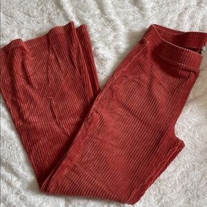 Aerie Terracotta Ribbed Flare Pants
